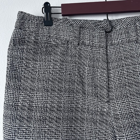 Worthington Ladies 12P Grey Black White Tweed Wide-leg Career Pants Belt Loops - Picture 3 of 14